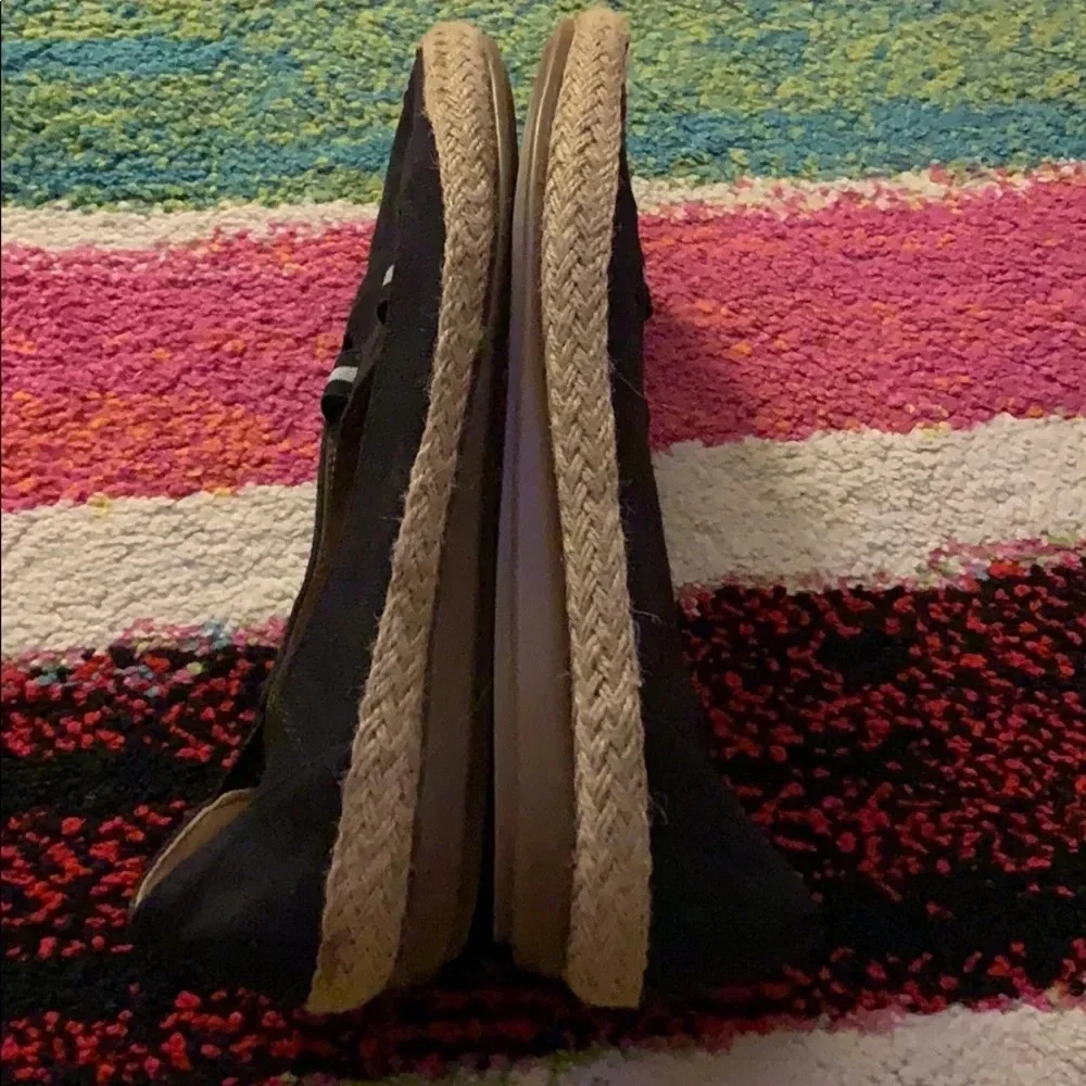 Aerosoles Black canvas espadrille slip on shoes